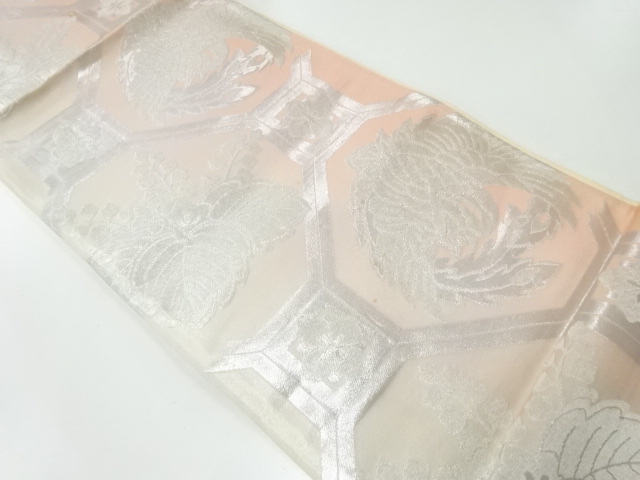 アンティーク　蜀江文に鳳凰・桐模様織出し袋帯（材料）